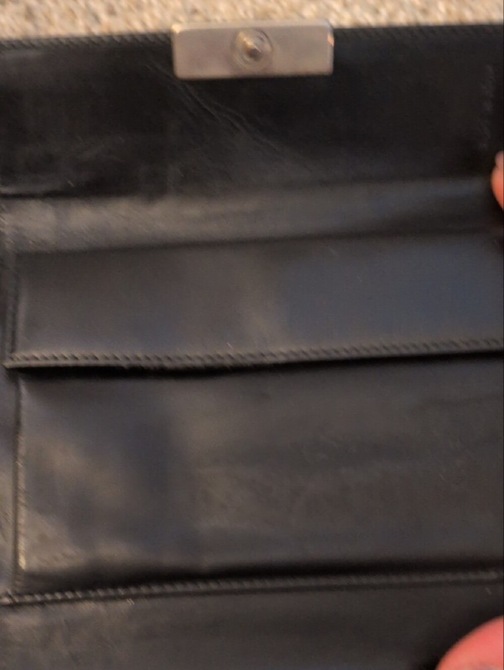 Vintage Prada Black Leather Wallet with Silver Logo Plate - Picture 9 of 16